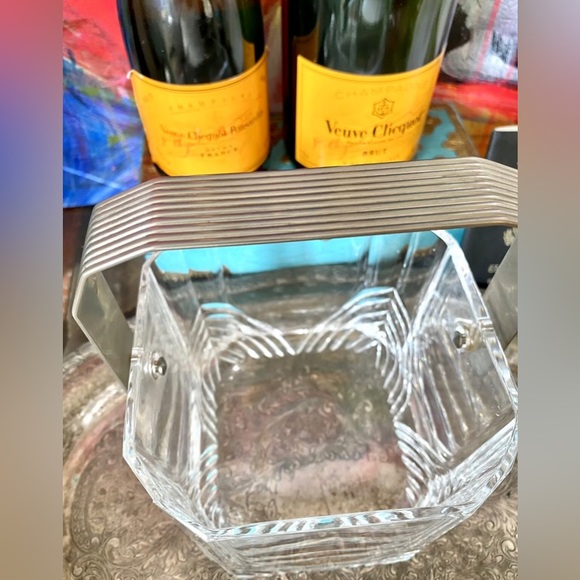 Rare Vintage GUCCI Crystal Champagne Wine Cooler Ice Bucket Barware Decor GG ❤️ - Picture 4 of 11